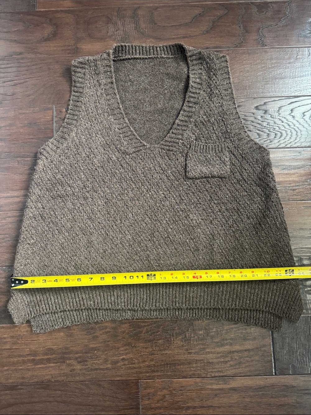 NWOT V-Neck Sweater Vest WOMENS Large Textured Brown - Picture 5 of 7